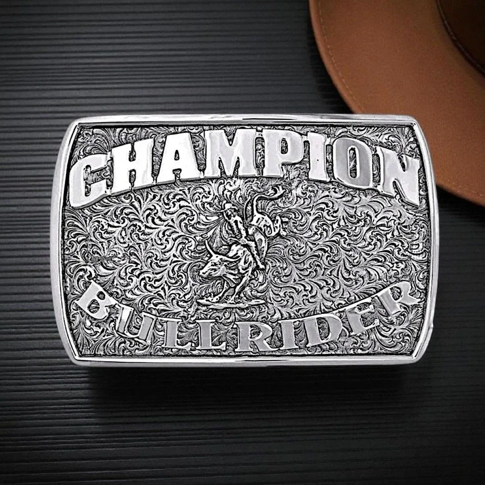Montana Silversmiths‎ Fine Silver Champion Bull Rider Buckle Retail $130 ~ NEW